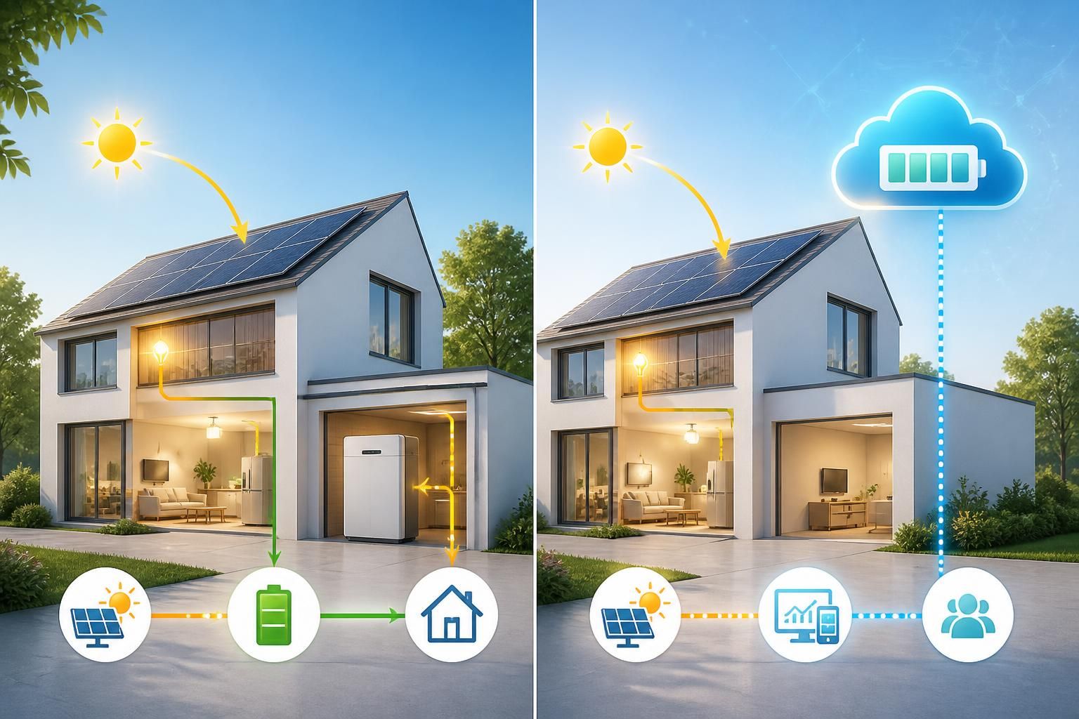 découvrez les différences entre batterie virtuelle et stockage physique pour l'autoconsommation énergétique, leurs avantages et leur fonctionnement.