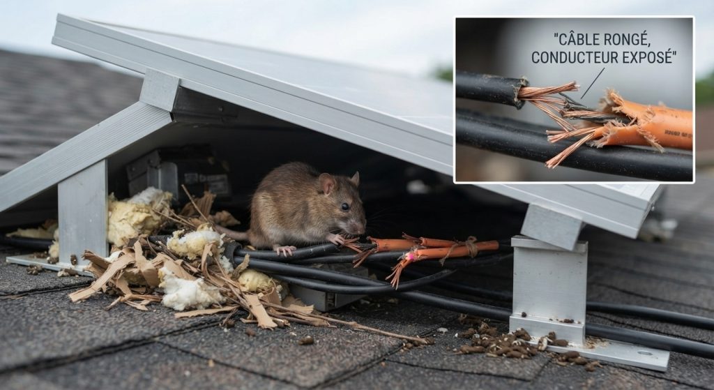 Quels dégâts les rats peuvent-ils causer sous les panneaux solaires ?